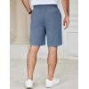 COOFANDY Men’s Casual Shorts Cotton Elastic Waist Drawstring Shorts Lightweight Summer Beach Shorts(Denim Blue)