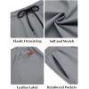 COOFANDY Men’s Casual Shorts Cotton Elastic Waist Drawstring Shorts Lightweight Summer Beach Shorts(Grey)