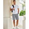 COOFANDY Men’s Casual Shorts Cotton Elastic Waist Drawstring Shorts Lightweight Summer Beach Shorts(Grey)