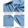 COOFANDY Men’s Casual Shorts Cotton Elastic Waist Drawstring Shorts Lightweight Summer Beach Shorts(Light Blue)