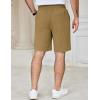 COOFANDY Men’s Casual Shorts Cotton Elastic Waist Drawstring Shorts Lightweight Summer Beach Shorts(Light Brown)