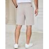 COOFANDY Men’s Casual Shorts Cotton Elastic Waist Drawstring Shorts Lightweight Summer Beach Shorts(Light Grey)