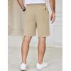 COOFANDY Men’s Casual Shorts Cotton Elastic Waist Drawstring Shorts Lightweight Summer Beach Shorts(Light Khaki)