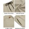 COOFANDY Men’s Casual Shorts Cotton Elastic Waist Drawstring Shorts Lightweight Summer Beach Shorts(Light Khaki)