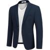 COOFANDY Mens Casual Sport Coat Regular Fit Lightweight Blazers Jacket Two Button Business Suit Jackets(Navy Blue)