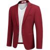 COOFANDY Mens Casual Sport Coat Regular Fit Lightweight Blazers Jacket Two Button Business Suit Jackets(Red)