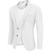 COOFANDY Mens Casual Sport Coat Regular Fit Lightweight Blazers Jacket Two Button Business Suit Jackets(White)