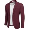COOFANDY Mens Casual Sport Coat Regular Fit Lightweight Blazers Jacket Two Button Business Suit Jackets(Wine Red)