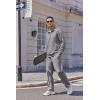 COOFANDY Men’s Casual Sweatsuit 2 Piece Athletic Full Zip Tracksuit Jacquard Jogging Set Fashion Jackets And Pants Outfit(Light Grey Textile)