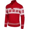 COOFANDY Men’s Christmas Sweater Ugly Knitted Xmas Sweaters Casual Snowflake Pullover Knitwear(A-red)