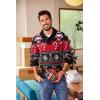 COOFANDY Men’s Christmas Sweater Ugly Knitted Xmas Sweaters Casual Snowflake Pullover Knitwear(Black Noel)