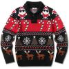 COOFANDY Men’s Christmas Sweater Ugly Knitted Xmas Sweaters Casual Snowflake Pullover Knitwear(Black Noel)