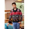 COOFANDY Men’s Christmas Sweater Ugly Knitted Xmas Sweaters Casual Snowflake Pullover Knitwear(Black Noel)