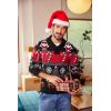 COOFANDY Men’s Christmas Sweater Ugly Knitted Xmas Sweaters Casual Snowflake Pullover Knitwear(Black Noel)