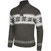 COOFANDY Men’s Christmas Sweater Ugly Knitted Xmas Sweaters Casual Snowflake Pullover Knitwear(Dark Grey)