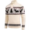 COOFANDY Men’s Christmas Sweater Ugly Knitted Xmas Sweaters Casual Snowflake Pullover Knitwear(Light Khaki)