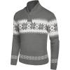 COOFANDY Men’s Christmas Sweater Ugly Knitted Xmas Sweaters Casual Snowflake Pullover Knitwear(Mid Grey Textile)
