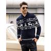 COOFANDY Men’s Christmas Sweater Ugly Knitted Xmas Sweaters Casual Snowflake Pullover Knitwear(Navy Dear)