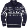COOFANDY Men’s Christmas Sweater Ugly Knitted Xmas Sweaters Casual Snowflake Pullover Knitwear(Navy Dear)