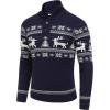 COOFANDY Men’s Christmas Sweater Ugly Knitted Xmas Sweaters Casual Snowflake Pullover Knitwear(Navy Dear)