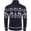 COOFANDY Men’s Christmas Sweater Ugly Knitted Xmas Sweaters Casual Snowflake Pullover Knitwear(Navy Dear)