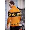 COOFANDY Men’s Christmas Sweater Ugly Knitted Xmas Sweaters Casual Snowflake Pullover Knitwear(Pumpkin)