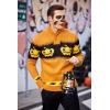COOFANDY Men’s Christmas Sweater Ugly Knitted Xmas Sweaters Casual Snowflake Pullover Knitwear(Pumpkin)