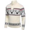 COOFANDY Men’s Christmas Sweater Ugly Knitted Xmas Sweaters Casual Snowflake Pullover Knitwear(White Apricot)