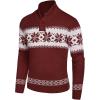 COOFANDY Men’s Christmas Sweater Ugly Knitted Xmas Sweaters Casual Snowflake Pullover Knitwear(Wine Red)