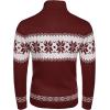 COOFANDY Men’s Christmas Sweater Ugly Knitted Xmas Sweaters Casual Snowflake Pullover Knitwear(Wine Red)