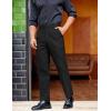 COOFANDY Mens Classic Casual Dress Pants Expandable Waist Suit Pant Slim Fit Flat Front Slacks(Black)
