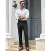 COOFANDY Mens Classic Casual Dress Pants Expandable Waist Suit Pant Slim Fit Flat Front Slacks(Black)