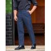 COOFANDY Mens Classic Casual Dress Pants Expandable Waist Suit Pant Slim Fit Flat Front Slacks(Blue)