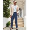 COOFANDY Mens Classic Casual Dress Pants Expandable Waist Suit Pant Slim Fit Flat Front Slacks(Blue)