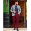 COOFANDY Mens Classic Casual Dress Pants Expandable Waist Suit Pant Slim Fit Flat Front Slacks(Dark Red)