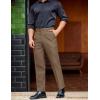 COOFANDY Mens Classic Casual Dress Pants Expandable Waist Suit Pant Slim Fit Flat Front Slacks(Grey Brown)