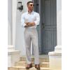 COOFANDY Mens Classic Casual Dress Pants Expandable Waist Suit Pant Slim Fit Flat Front Slacks(Light Grey)