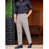 COOFANDY Mens Classic Casual Dress Pants Expandable Waist Suit Pant Slim Fit Flat Front Slacks(Light Grey)