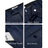 COOFANDY Mens Classic Casual Dress Pants Expandable Waist Suit Pant Slim Fit Flat Front Slacks(Navy Blue)