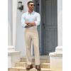 COOFANDY Mens Classic Casual Dress Pants Expandable Waist Suit Pant Slim Fit Flat Front Slacks(Sand)