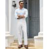 COOFANDY Mens Classic Casual Dress Pants Expandable Waist Suit Pant Slim Fit Flat Front Slacks(White)