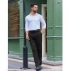 COOFANDY Men’s Classic Fit Dress Pants Flat Front Straight Casual Pant Expandable Waist Suit Pant(Black)