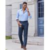 COOFANDY Men’s Classic Fit Dress Pants Flat Front Straight Casual Pant Expandable Waist Suit Pant(Blue)