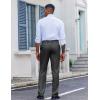 COOFANDY Men’s Classic Fit Dress Pants Flat Front Straight Casual Pant Expandable Waist Suit Pant(Dark Gery)