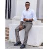 COOFANDY Men’s Classic Fit Dress Pants Flat Front Straight Casual Pant Expandable Waist Suit Pant(Grey)