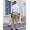 COOFANDY Men’s Classic Fit Dress Pants Flat Front Straight Casual Pant Expandable Waist Suit Pant(Khaki)