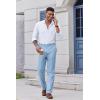 COOFANDY Men’s Classic Fit Dress Pants Flat Front Straight Casual Pant Expandable Waist Suit Pant(Light Blue)
