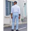 COOFANDY Men’s Classic Fit Dress Pants Flat Front Straight Casual Pant Expandable Waist Suit Pant(Light Blue)