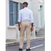 COOFANDY Men’s Classic Fit Dress Pants Flat Front Straight Casual Pant Expandable Waist Suit Pant(Light Khaki)
