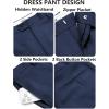 COOFANDY Men’s Classic Fit Dress Pants Flat Front Straight Casual Pant Expandable Waist Suit Pant(Navy Blue)